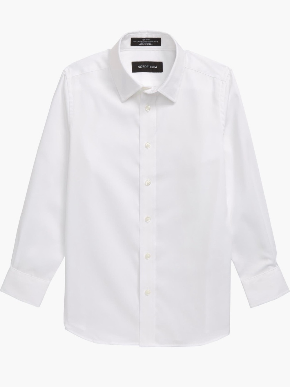 Nordstrom boys easy care white collared dress shirt size 7